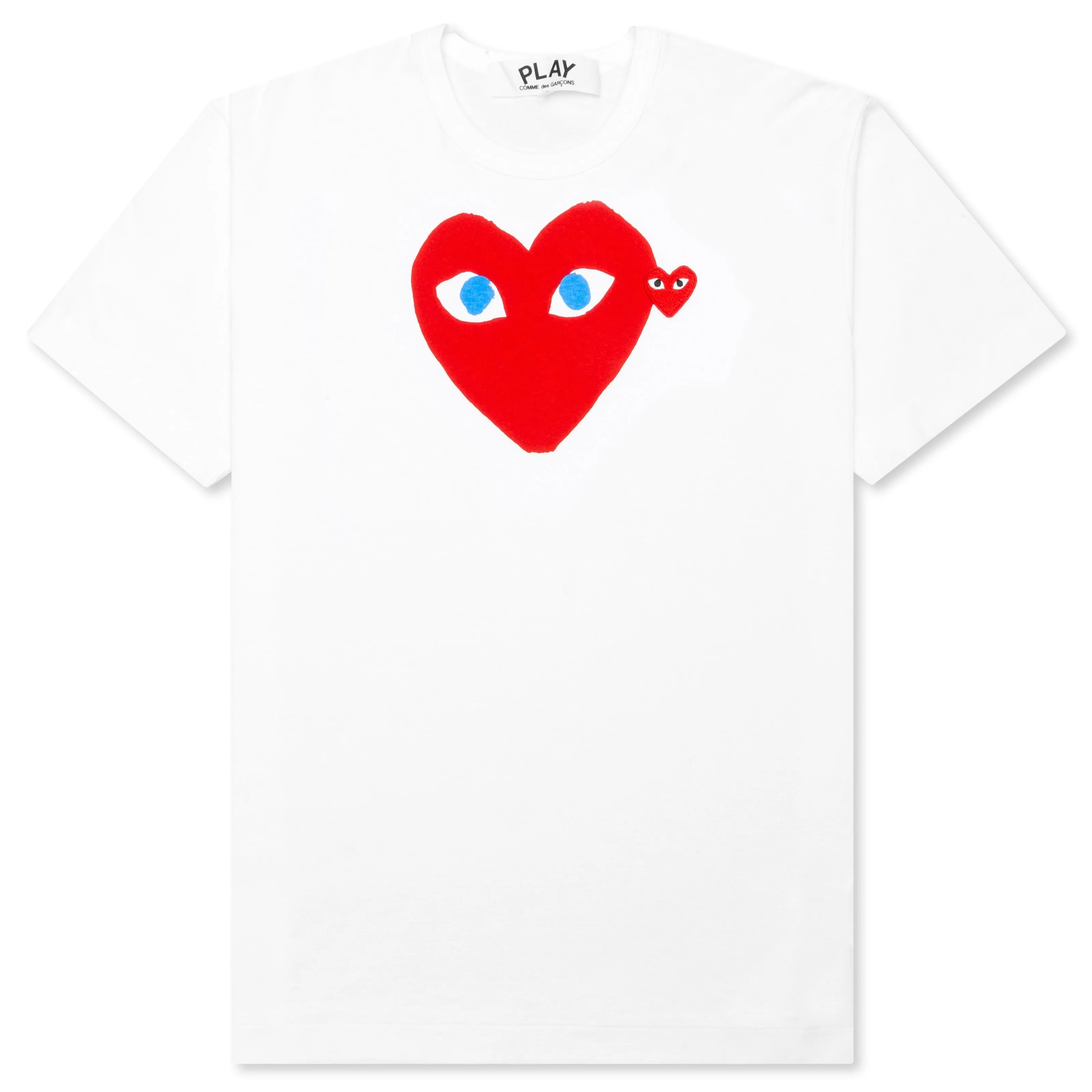 Women's Blue Eyes Red Heart T-Shirt - White