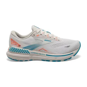 Women's Brooks Adrenaline GTS 23, Coconut/Papaya/Blue, 10 B Medium