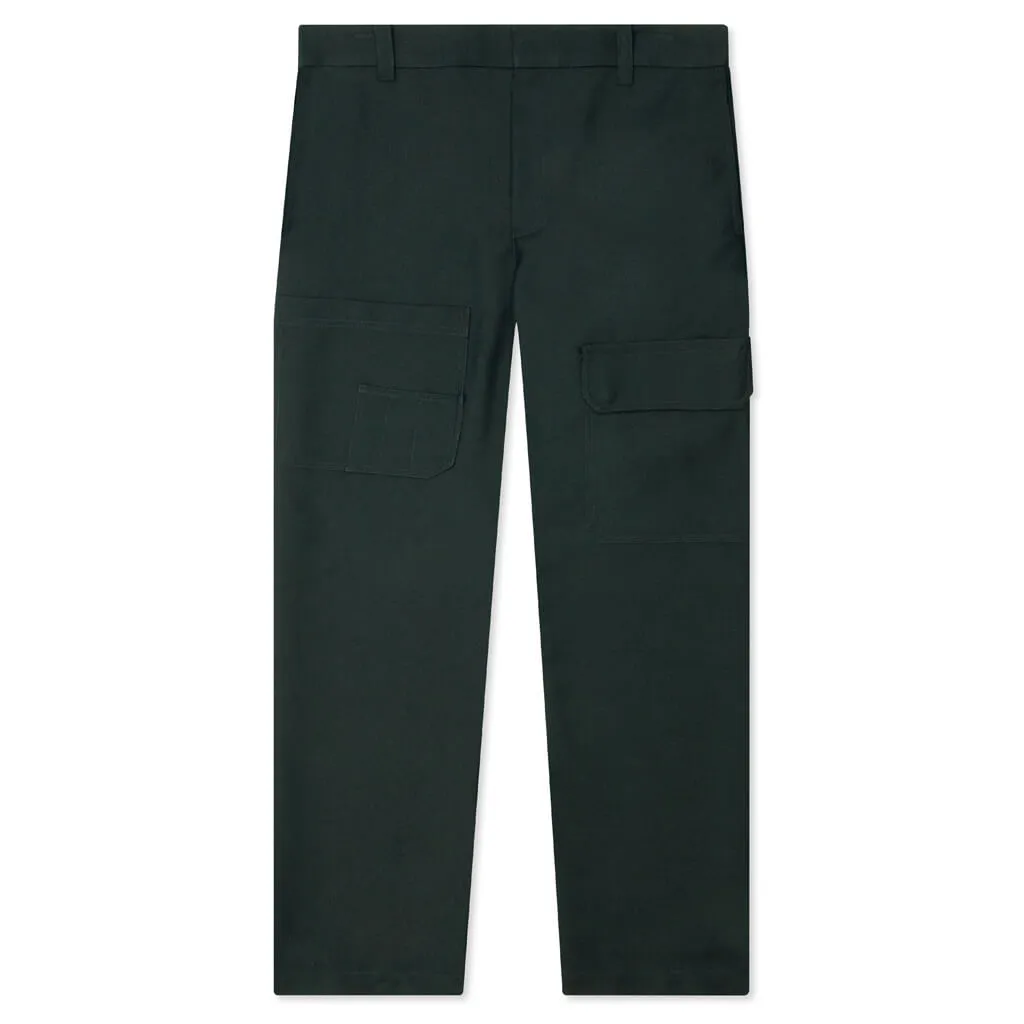 Wool Gabardine Carpenter Pant - Evergreen