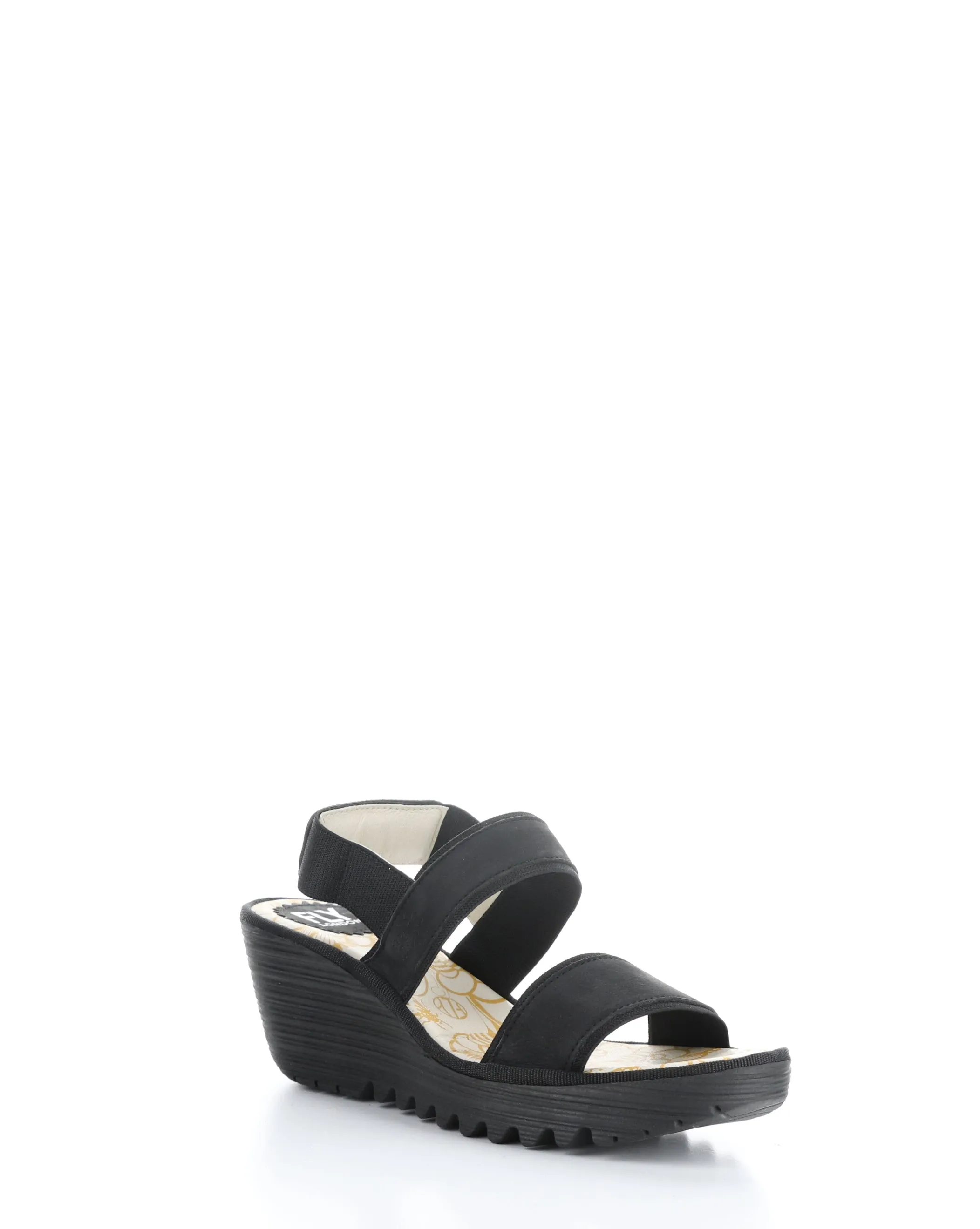 YACO416FLY 000 BLACK Elasticated Sandals