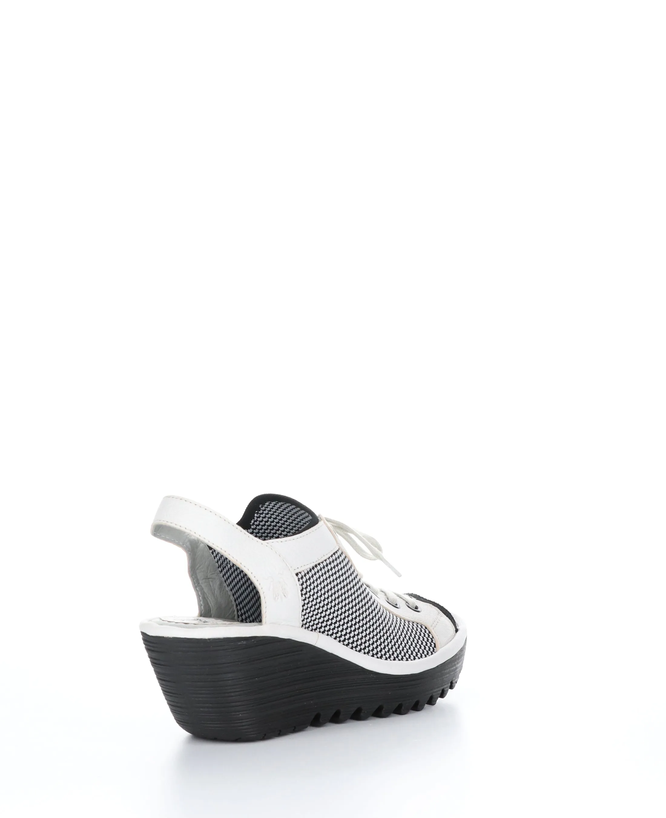 YEDU158FLY 012 WHITE/BLACK Round Toe Sandals